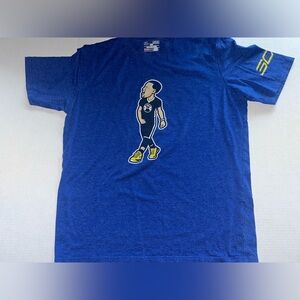 Under Armour heat gear Blue Steph Curry Graphic Tee loose sz M